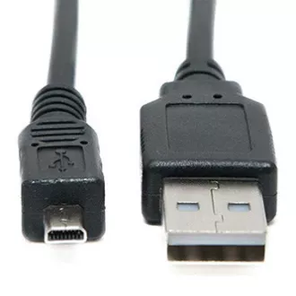 USB kábel (2.0), USB A hím - 8 tűs hím, 25947, 1,8m, fekete, PANASONIC