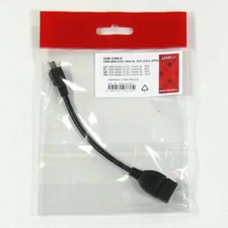Logo USB kábel (2.0), microUSB férfi - USB A női, 0.15m, OTG, fekete, ELADÓ Logo USB kábel (2.0), microUSB férfi - USB A női, 0.15m, OTG, fekete, ELADÓ