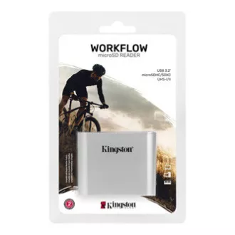 Kingston USB memóriakártya-olvasó (3.2), Workflow Dual-Slot microSDHC/SDXC UHS-II, micro SD, külső, ezüst színű