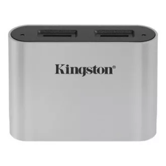 Kingston USB memóriakártya-olvasó (3.2), Workflow Dual-Slot microSDHC/SDXC UHS-II, micro SD, külső, ezüst színű