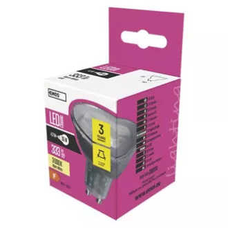 EMOS Lighting GU10 LED-izzó, 220–240 V, 3 W, 345 lm, 3000 K, meleg fehér, 30 000 óra, Classic MR16 52×50×50 mm EMOS Lighting GU10 LED-izzó, 220–240 V, 3 W, 345 lm, 3000 K, meleg fehér, 30 000 óra, Classic MR16 52×50×50 mm
