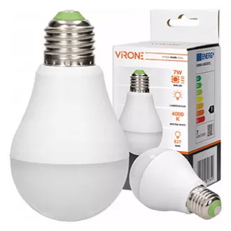 LED izzó Virone E27, 220-240V, 7W, 825lm, 4000k, semleges fehér, 25000h, mozgásérzékelővel LED izzó Virone E27, 220-240V, 7W, 825lm, 4000k, semleges fehér, 25000h, mozgásérzékelővel