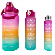 Motivációs sportpalack 3in1, 2000 ml   900 ml   300 ml