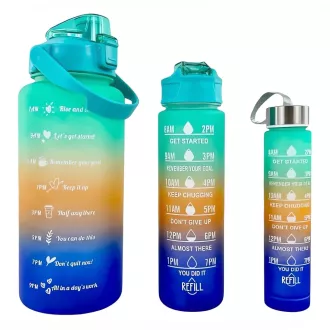 Motivációs sportpalack 3in1, 2000 ml   900 ml   300 ml