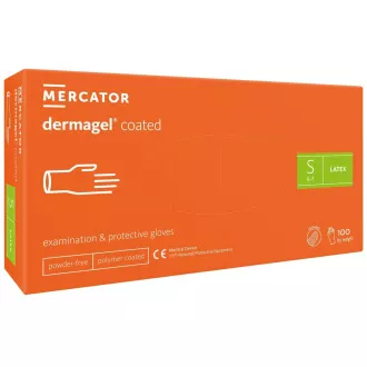 DERMAGEL COATED - Latex púdermentes testkesztyű, belső réteg polimer, 100 db