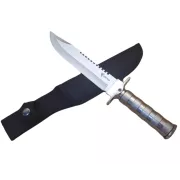 Taktikai kés MILITARY FINKA SURVIVAL 35 cm fekete/ezüst