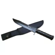 Taktikai kés MILITARY FINKA SURVIVAL 35 cm fekete/ezüst