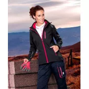 Női softshell kabát ARDON®FLORET fekete, rózsaszín cipzárral | H6307/