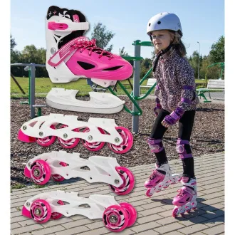 Görkorcsolya 4in1 Enero KIDS - rózsaszín és fehér