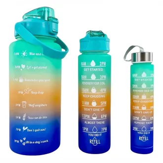Motivációs sportpalack 3in1, 2000 ml   900 ml   300 ml