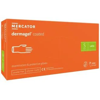 DERMAGEL COATED - Latex púdermentes testkesztyű, belső réteg polimer, 100 db