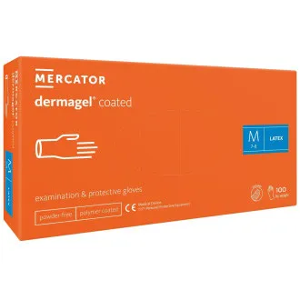DERMAGEL COATED - Latex púdermentes testkesztyű, belső réteg polimer, 100 db