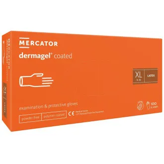 DERMAGEL COATED - Latex púdermentes testkesztyű, belső réteg polimer, 100 db