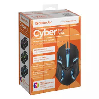 Defender Cyber MB-560L vezetékes egér, fekete, 1200DPI