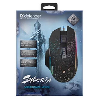Defender Syberia GM-680L egér vezetékes, fekete, 3200DPI