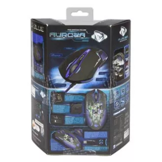 E-blue Auroza egér vezetékes, fekete, 3500DPI