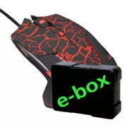 E-blue Mazer Pro egér vezetékes, fekete-piros, 2500DPI, e-box