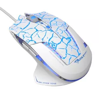 E-blue Mazer Pro egér vezetékes, fehér-kék, 2500DPI, e-box