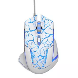 E-blue Mazer Pro egér vezetékes, fehér-kék, 2500DPI, e-box