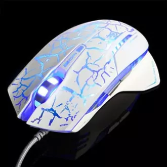 E-blue Mazer Pro egér vezetékes, fehér-kék, 2500DPI, e-box
