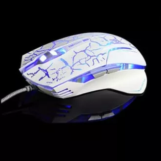 E-blue Mazer Pro egér vezetékes, fehér-kék, 2500DPI, e-box