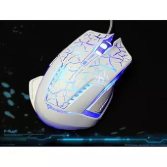E-blue Mazer Pro egér vezetékes, fehér-kék, 2500DPI, e-box