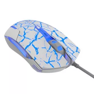E-blue Cobra egér vezetékes, fehér-kék, 2500DPI, e-box
