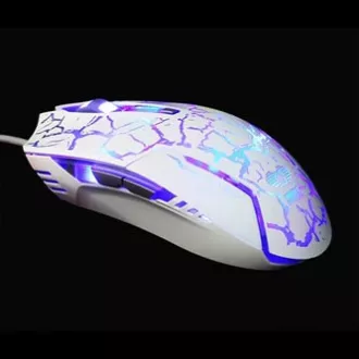 E-blue Cobra egér vezetékes, fehér-kék, 2500DPI, e-box