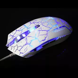 E-blue Cobra egér vezetékes, fehér-kék, 2500DPI, e-box