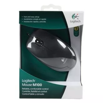 Vezetékes egér, Logitech M100, fekete, optikai, 1000DPI Vezetékes egér, Logitech M100, fekete, optikai, 1000DPI