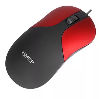 Marvo DMS002RD egér vezetékes, fekete-piros, 1200DPI