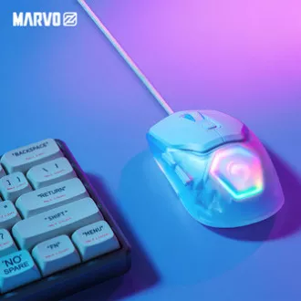 Marvo FIT LITE G1 egér vezetékes, fehér, 12000DPI,   AJÁNDÉK