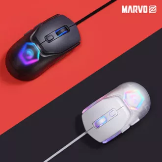 Marvo FIT LITE G1 egér vezetékes, fehér, 12000DPI,   AJÁNDÉK