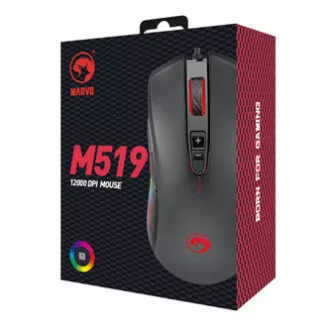 Marvo M519 egér vezetékes, fekete, 12000DPI