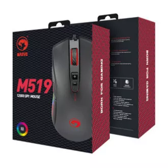 Marvo M519 egér vezetékes, fekete, 12000DPI