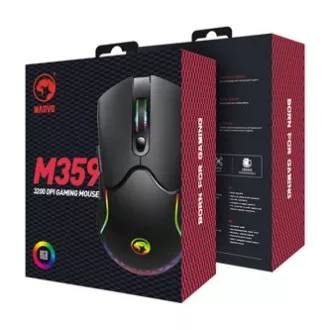 Marvo M359 egér vezetékes, fekete, 3200DPI