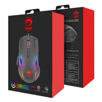 Marvo G945 egér vezetékes, fekete, 10000DPI