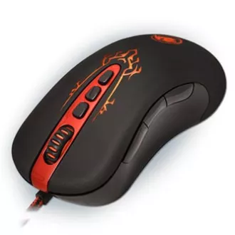 Redragon Origin USB vezetékes egér, fekete-piros, 4000DPI
