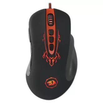 Redragon Origin USB vezetékes egér, fekete-piros, 4000DPI