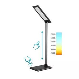 Asztali lámpa LED dimmelhető szürke, 8W, fokozatmentes fényerőszabályozás, 100-240V, SMD2835 72db LED