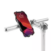 Mobiltelefon-tartó Bone Bike Tie 3, kerékpárhoz, állítható méret, fekete, 4,7-7,2", szilikon, kormányra rögzíthető, fekete