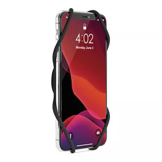 Mobiltelefon-tartó Bone Bike Tie 3, kerékpárhoz, állítható méret, fekete, 4,7-7,2", szilikon, kormányra rögzíthető, fekete