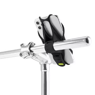 Mobiltelefon-tartó Bone Bike Tie 3, kerékpárhoz, állítható méret, fekete, 4,7-7,2", szilikon, kormányra rögzíthető, fekete