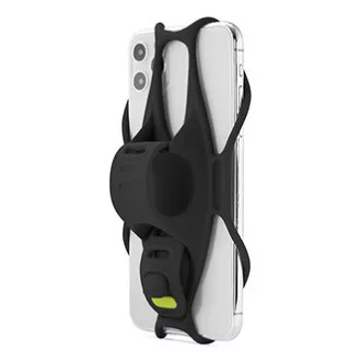 Mobiltelefon-tartó Bone Bike Tie 3, kerékpárhoz, állítható méret, fekete, 4,7-7,2", szilikon, kormányra rögzíthető, fekete