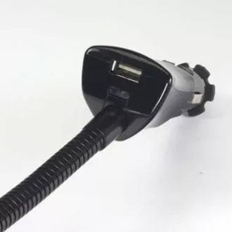 Tartó mobiltelefonhoz, PDA, GPS Logo csuklós, autóhoz, állítható szélességű, fekete, műanyag, USB adapterrel 1,5 A, fekete, mobiltelefonhoz