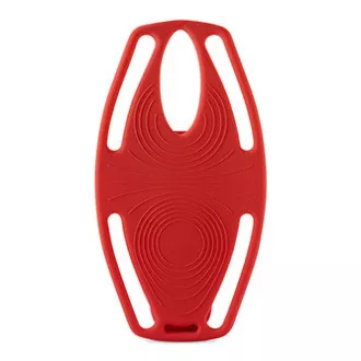 Mobiltelefon-tartó Bone Bike Tie 3, kerékpárhoz, állítható méret, piros, 4,7-7,2", szilikon, kormányra rögzíthető, piros