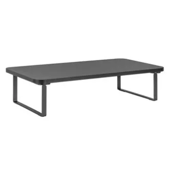 Monitorállvány, billentyűzetrekesz, gyors összeszerelés, fekete, acél, forgácslap, 20 kg teherbírás, Powerton, ergo