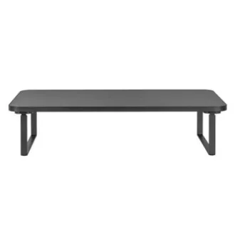 Monitorállvány, billentyűzetrekesz, gyors összeszerelés, fekete, acél, forgácslap, 20 kg teherbírás, Powerton, ergo