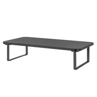 Monitorállvány, billentyűzetrekesz, gyors összeszerelés, fekete, acél, forgácslap, 20 kg teherbírás, Powerton, ergo