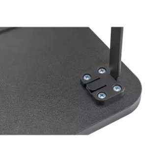 Monitorállvány, billentyűzetrekesz, gyors összeszerelés, fekete, acél, forgácslap, 20 kg teherbírás, Powerton, ergo